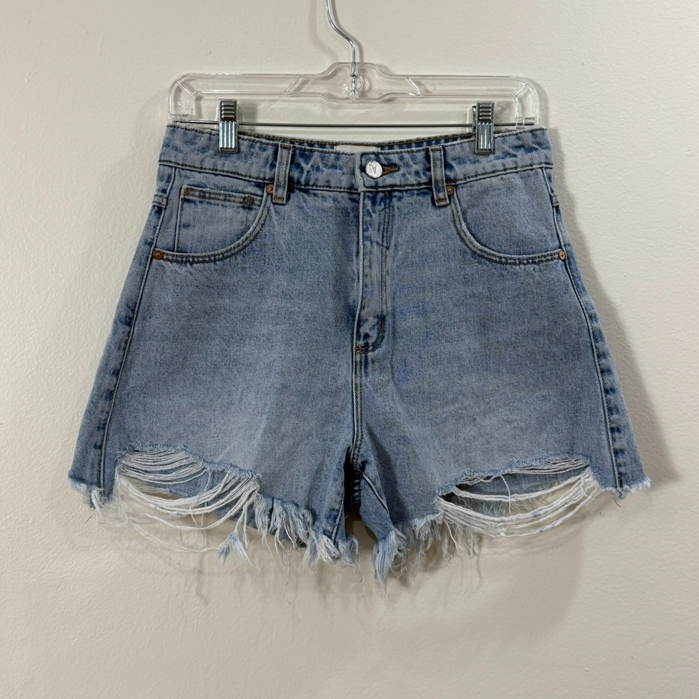 Abrand Jeans Womens Blue High Rise‎ Relaxed Fit Denim Cut Off Shorts Size 27
